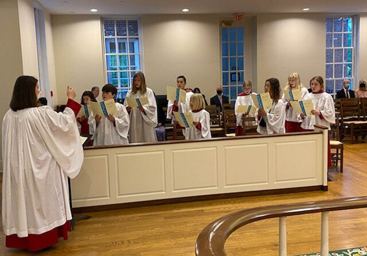 Children's choir singing in the church